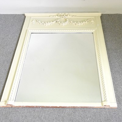 Lot 425 - A cream painted wall mirror, of rectangular...