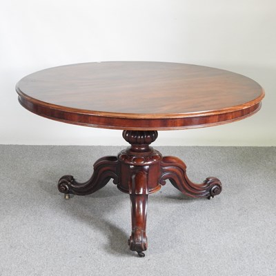 Lot 536 - A Victorian mahogany circular dining table, on...