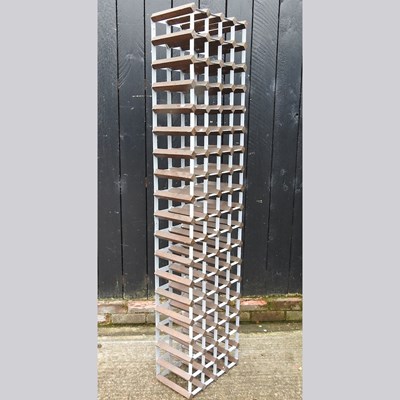 Lot 372 - A metal wine rack, 179 x 42cm