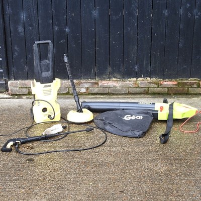 Lot 455 - A Garden Gear electric leaf blower, together...