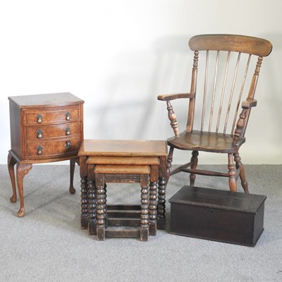 Lot 529 - An early 20th century stick back open armchair,...