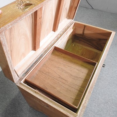 Lot 155 - A mid 20th century oriental hardwood trunk,...