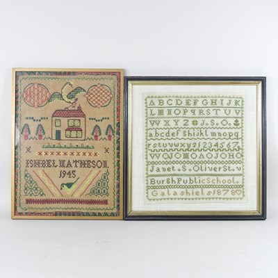 Lot 207 - A Victorian needlework sampler, worked with...