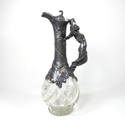 Lot 98 - A continental Art Nouveau pewter mounted...