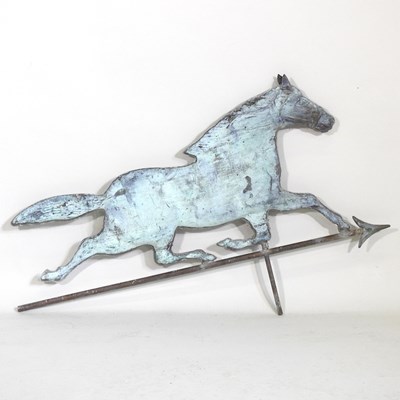 Lot 37 - A metal weather vane, in the form of a horse,...