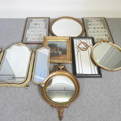 Lot 173 - A Regency style gilt framed convex wall mirror,...