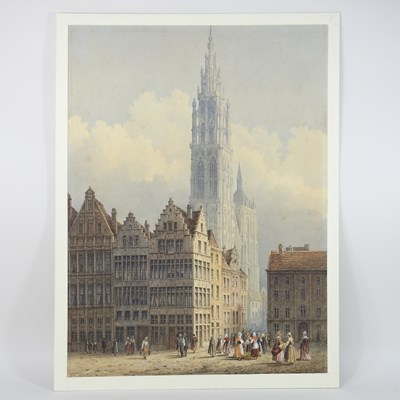 Lot 456 - John Dobbin, 1815-1888, Antwerp Cathedral,...