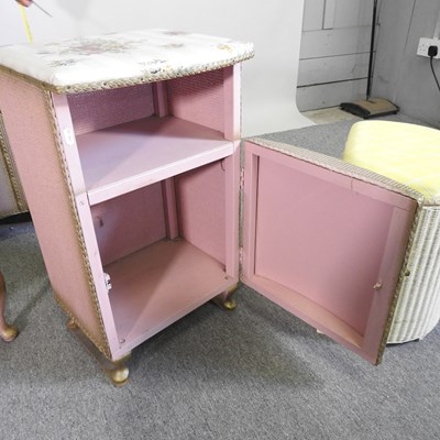 Lot 288 - A Lloyd Loom style blanket box, together with...