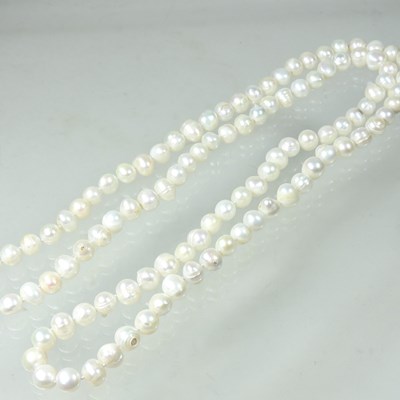 Lot 507 - A large cultured pearl single strand bead...