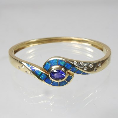 Lot 293 - A 14 carat gold, diamond, opal and tanzanite...