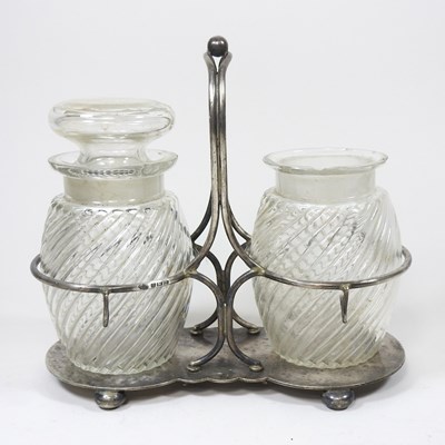 Lot 535 - A Victorian silver condiment stand, London...