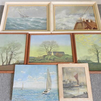 Lot 179 - W F Burton, 20th century, marine scene, a pair...