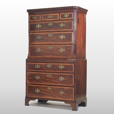 Lot 530 - A George III mahogany chest on chest