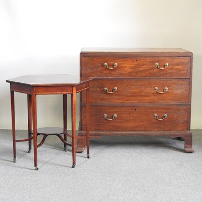 Lot 225 - A 19th century mahogany chest, 108cm wide,...