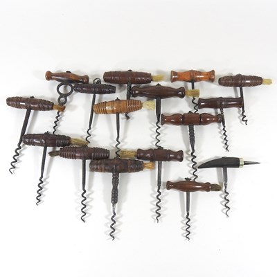 Lot 239 - A collection of 19th century corkscrews,...