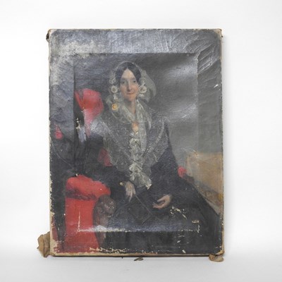 Lot 543 - English School, 19th century, portrait of a...