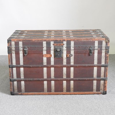 Lot 121 - A 19th century wooden bound canvas travelling...