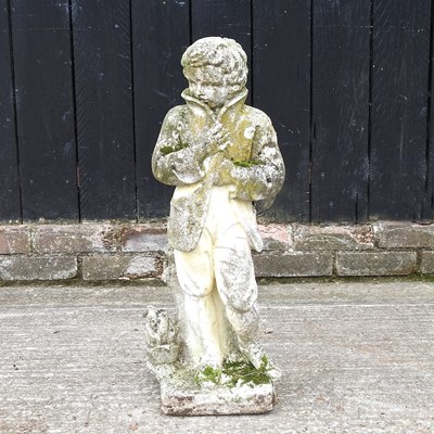 Lot 84 - A cast stone garden statue of a boy,...