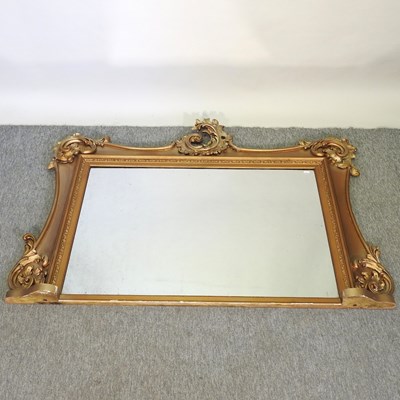 Lot 138 - A 19th century gilt framed over mantel mirror