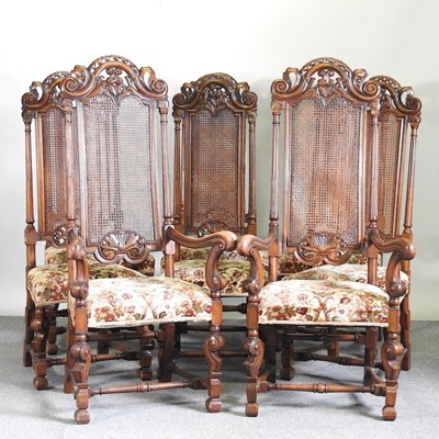 Lot 328 - A set of eight early 20th century high back...