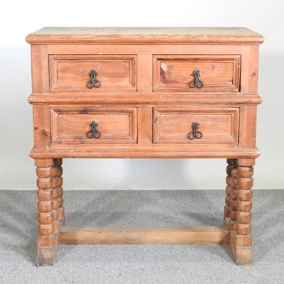 Lot 360 - A continental pine chest, 20th century, on...