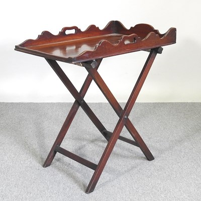 Lot 602 - A 19th century mahogany butler's tray, with an...