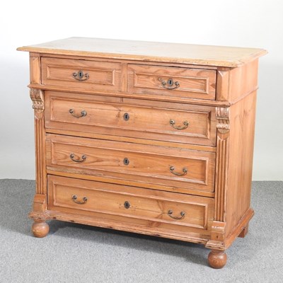 Lot 73 - An early 20th century continental pine chest...