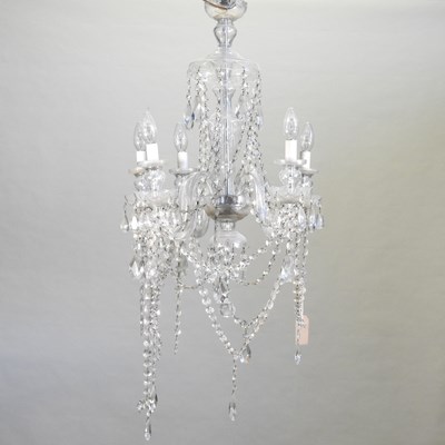 Lot 467 - A glass five branch chandelier