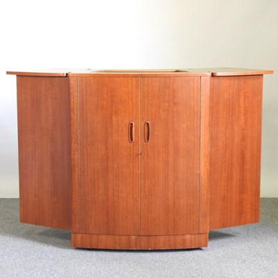 Lot 338 - A 1950's teak cocktail bar, with a fitted...