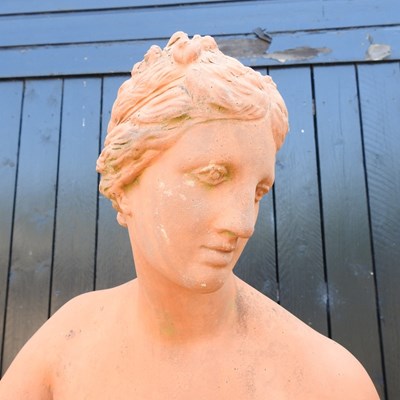 Lot 91 - A life size terracotta garden statue of Venus...