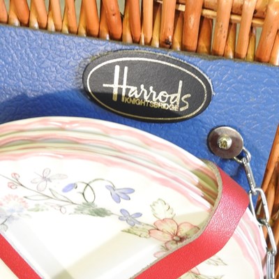 Lot 133 - A Harrods picnic basket, 40cm wide, together...