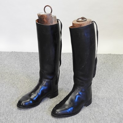 Lot 124 - A pair of black leather riding boots