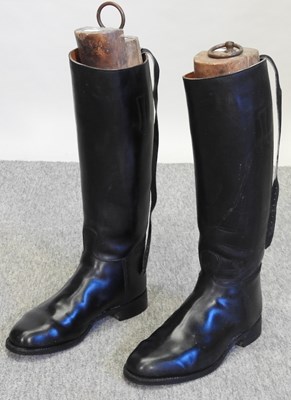 Lot 124 - A pair of black leather riding boots