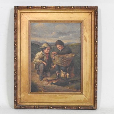 Lot 327 - English School, 19th century, poachers with...