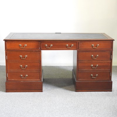 Lot 156 - A reproduction twin pedestal desk, together...