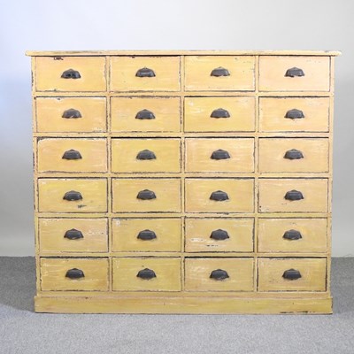 Lot 21 - A 19th century painted pine haberdashery bank...