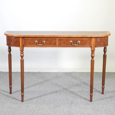 Lot 230 - A hand made burr walnut side table, containing...