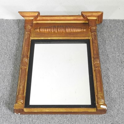 Lot 255 - A 19th century gilt framed wall mirror, with a...