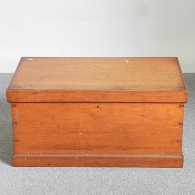 Lot 449 - A mid 20th century teak blanket box, with a...