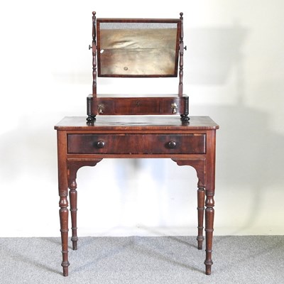 Lot 385 - A 19th century mahogany side table, on turned...