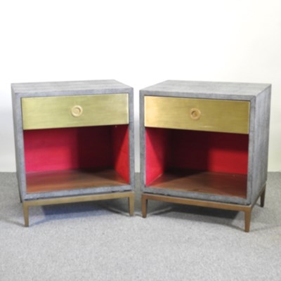 Lot 571 - A pair of 1960's style faux shagreen and...