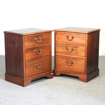 Lot 222 - A pair of Georgian style bedside chests, each...