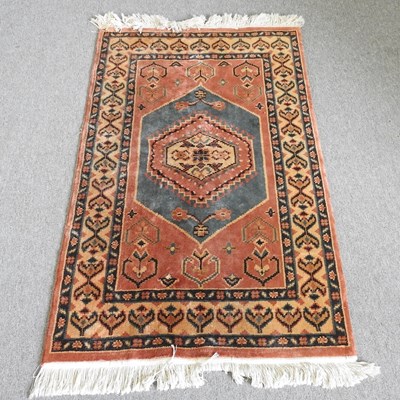 Lot 599 - A Turkish carpet, with a central medallion,...