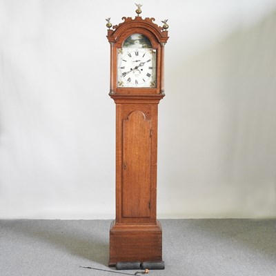 Lot 76 - A George III oak cased longcase clock, with a...