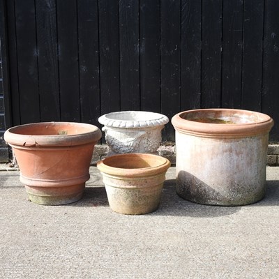 Lot 353 - A large terracotta garden pot, 53cm high,...