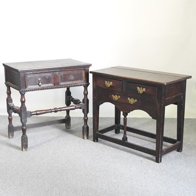 Lot 533 - An 18th century style oak side table, together...