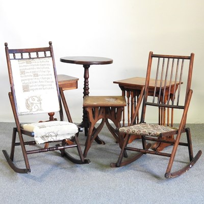 Lot 162 - A folding chair and another, together with a...