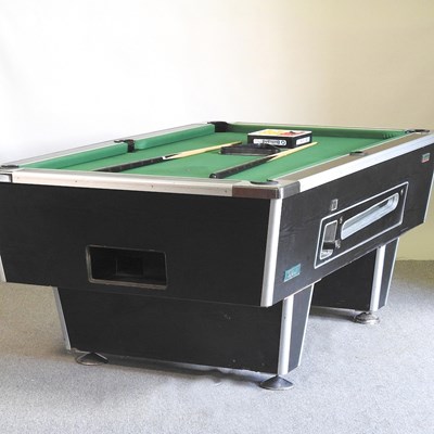 Lot 71 - A Diplomat Superleague pool table, with cues...