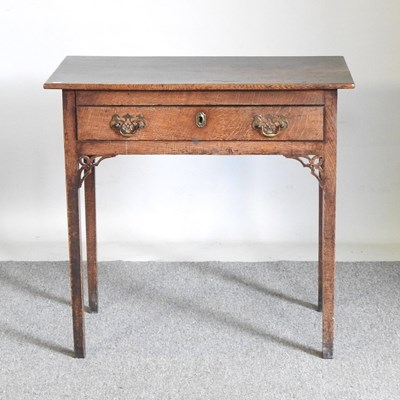 Lot 347 - An 18th century oak side table, on square legs