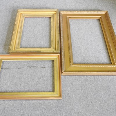 Lot 175 - A gilt frame, 109 x 74cm, together with two...